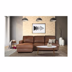 Description générale Le canapé d'angle gauche PAUL 4 places en marron vintage allie style contemporain et confort. Sa concept ...