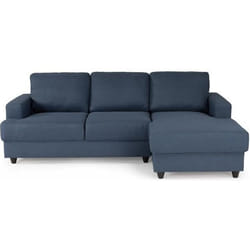 Canapé D'Angle Droit 4 Places - Tissu Bleu - Contemporain - L 215 X P 140 H 86 Cm - Paul