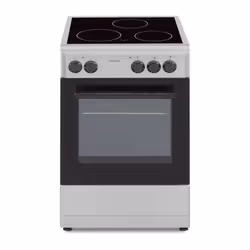 Cuisiniere vitrocéramique 50 x50, four convection naturelle, four 48L silver