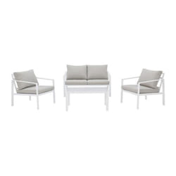 Les Tendances - Salon de jardin en aluminium - 4 personnes avec coussins - fira