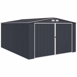 Abri de jardin / Garage en métal 182 m² - 380 x 480 x 232 - ORION Kit dancrage  2 portes coulissantes frontale 1 porte latéra ...