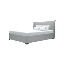 Lit coffre adulte classique - Tissu Gris clair - Sommier inclus - 160 x 200 cm - CUSHION