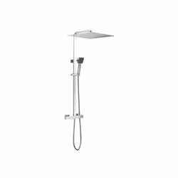 Oceanic Colonne de douche - Dimensions: L.57 x l.40 x H.(82-127) cm - Pomme haute: orientable, extra plate, carrée 40x40 cm,  ...
