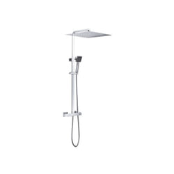 Colonne de douche Oceanic Mitigeur thermostatique - Pomme haute carrée 40x40 cm - Chrome