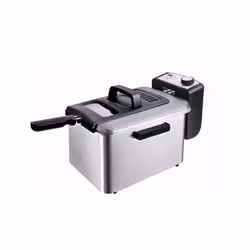 Friteuse 4 Litres - 2000W - Commandes mécaniques - Thermostat réglable - Permet de frire les aliments - Couvercle avec hublot ...