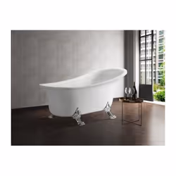 Oceanic Baignoire ilot autoportante - En acrylique véritable de qualité - Structure en acier inoxydable - Finition : brillant ...