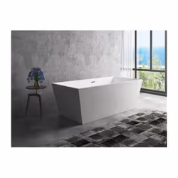 Oceanic Baignoire ilot autoportante - En acrylique véritable de qualité - Finition : brillant - Style moderne - Baignoire mon ...