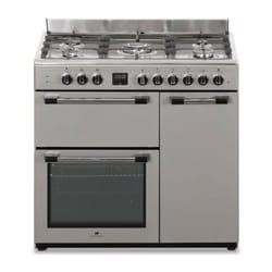 Cuisiniere piano gaz 3 fours electriques Continental Edison CECP903FIX 5 feux - Inox - Largeur 90 cm