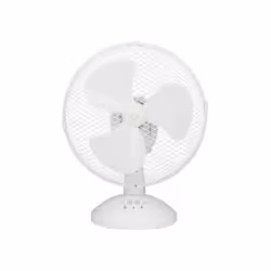Ventilateur de table OCEANIC - 30W - Diametre 23 cm - 2 vitesses - Oscillant - Blanc