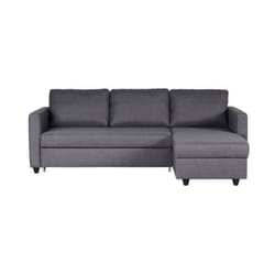 Les Tendances - cats Canape dangle convertible reversible 3 places - Tissu gris - l 222 x p 150 x h 86 cm