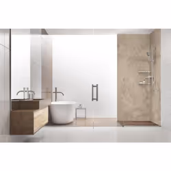 Description générale Le panneau mural ROTH VIPANEL MARBRE BEIGE est la solution idéale pour une rénovation rapide de votre sa ...