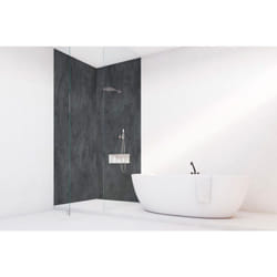 Roth - Panneau mural vipanel Rénovation rapide pour salle de bain, béton noir mat 100 x 210 cm, ep. 3 mm