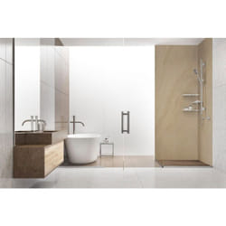 Roth - Panneau mural vipanel Rénovation rapide pour salle de bain, pierre beige mat 100 x 210 cm, ep. 3 mm