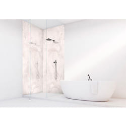 Panneau mural vipanel Rénovation rapide pour salle de bain, marbre blanc rosé brillant 100 x 255 cm, ep. 3 mm