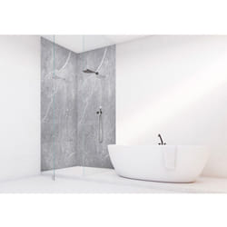 Panneau mural vipanel Rénovation rapide pour salle de bain, aragon anthracite brillant 100 x 255 cm, ep. 3 mm