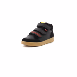 Basket haute Kickers Bilbon Velc Garçon Noir - Scratch - Cuir