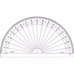 Rapporteur - MINERVA - Demi circulaire - Transparent - 20 cm - 180° gradué