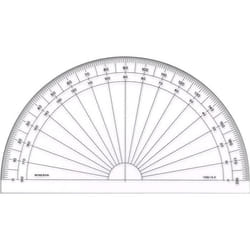 Rapporteur - MINERVA - Demi circulaire - Transparent - 20 cm - 180° gradué