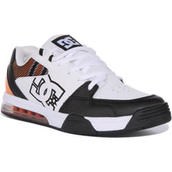 Baskets de skate en cuir blanc multi - DC SHOES - Versatile - Semelle UNILITE - Air Bag 180°