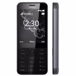 Nokia 230, Barre, Double SIM, 7,11 cm (2.8"), 2 MP, 1200 mAh, Gris