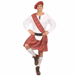Déguisement écossais rouge et blanc homme - Jadeo - XL - 100% polyester - Intérieur
