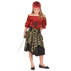 Déguisement pirate fille - Jadeo - rayures dorées - multicolore