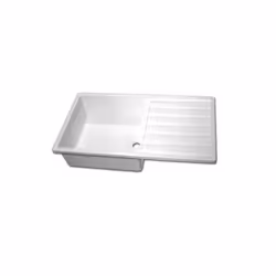 Evier plastique blanc avec égouttoir pour caravane et camping-car