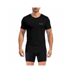 T-shirt homme en col rond avec broderie signature sur la poitrine