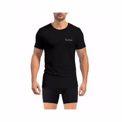 T-shirt homme en col rond avec broderie signature sur la poitrine