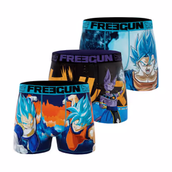 Lot de 3 boxers enfant Dragon Ball Beerus Goku Vegeta Vegeto