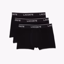 Lacoste Lot de 3 boxers courts stretch, Sous-vêtements, Tronçon, Adulte, Mâle, Noir, Monochromatique
