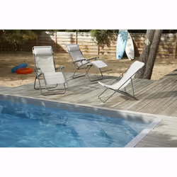 Carrefour 3614210025837 chaise d'extérieur Terrace Siège respirant Dossier grillagé Acier Beige