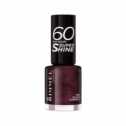 Rimmel 60 Seconds Super Shine, 8 ml, Violet, Black Cherries, Coloration, Opaque, Brosse