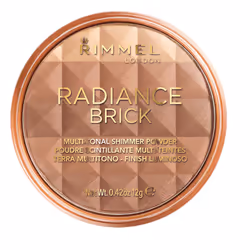 Rimmel Radiance Brick 002 Medium 12g, Medium, Beige, Palette, Bronzage, 14 g, Femmes