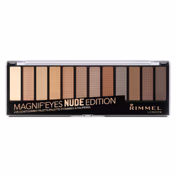 Rimmel Magnif’Eyes Shadow Palette, 001 Nude Edition, Solide, Lissage, Naturelle, Nude Edition, 12 couleurs, Mat, Brillant