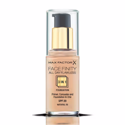 Max Factor Facefinity All Day Flawless 3 in 1, Flacon pompe, Liquide, Universel, Anti-poches, Anti-irritation, Matifiant, Amo ...