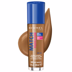 Rimmel Match Perfection Foundation, Deep Noisette 506 - Warm, Match Perfection Foundation shades 001-503 AQUA/WATER/EAU, CYCL ...