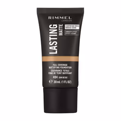 Rimmel Lasting Matte 404 Sun Beige 30ml, Tube, Mousse, Hydratant, Toutes couleurs de peau, Beige, Sun Beige