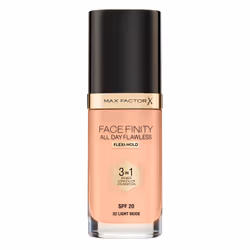 Max Factor Facefinity All Day Flawless 3 in 1 Foundation, Flacon pompe, Crème, Matifiant, Beige, LIGHT BEIGE, Mat