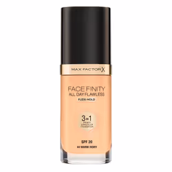 Max Factor Facefinity All Day Flawless 3 in 1, 44 Warm Ivory, 30ml, Flacon pompe, Liquide, Tous types de peau, Anti-poches, A ...