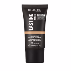 Rimmel Lasting Matte 200 Soft Beige 30ml, Tube, Liquide, Peau mixte, Peau grasse, Hydratant, Soft Beige, Mat