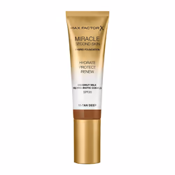 Max Factor Miracle Second Skin 11 Deep Tan 30ml, Tube, Crème, Tous types de peau, Hydratant, Protection, Profond, Peau bronzé ...