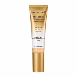 Max Factor Miracle Second Skin 02 Fair Light 30ml, Tube, Crème, Tous types de peau, Hydratant, Protection, Clair, Légère, Fai ...