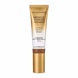 Max Factor Miracle Second Skin 12 Neutral Deep 30ml, Tube, Crème, Tous types de peau, Hydratant, Protection, Profond, Neutral ...
