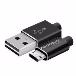 Akashi ALTMICROREVBK, 1 m, USB A, Micro-USB A, Noir