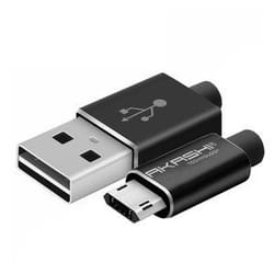 Akashi ALTMICROREVBK câble USB 1 m USB A Micro-USB A Noir