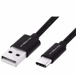 Akashi ALTCABLUSBTCBLK, 1 m, USB A, USB C, Noir