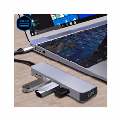 Altadif ALTHUB4IN1TC station d'accueil USB 3.2 Gen 1 (3.1 Gen 1) Type-C Acier inoxydable