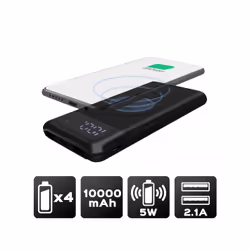 Akashi ALTPB8000WIRL banque d'alimentation électrique 10000 mAh Recharge sans fil Noir