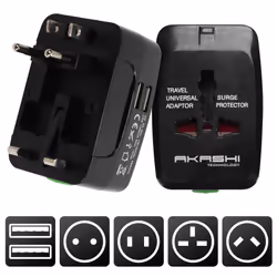 Akashi ALTWP200BLK, Intérieure, Secteur, USB, Noir